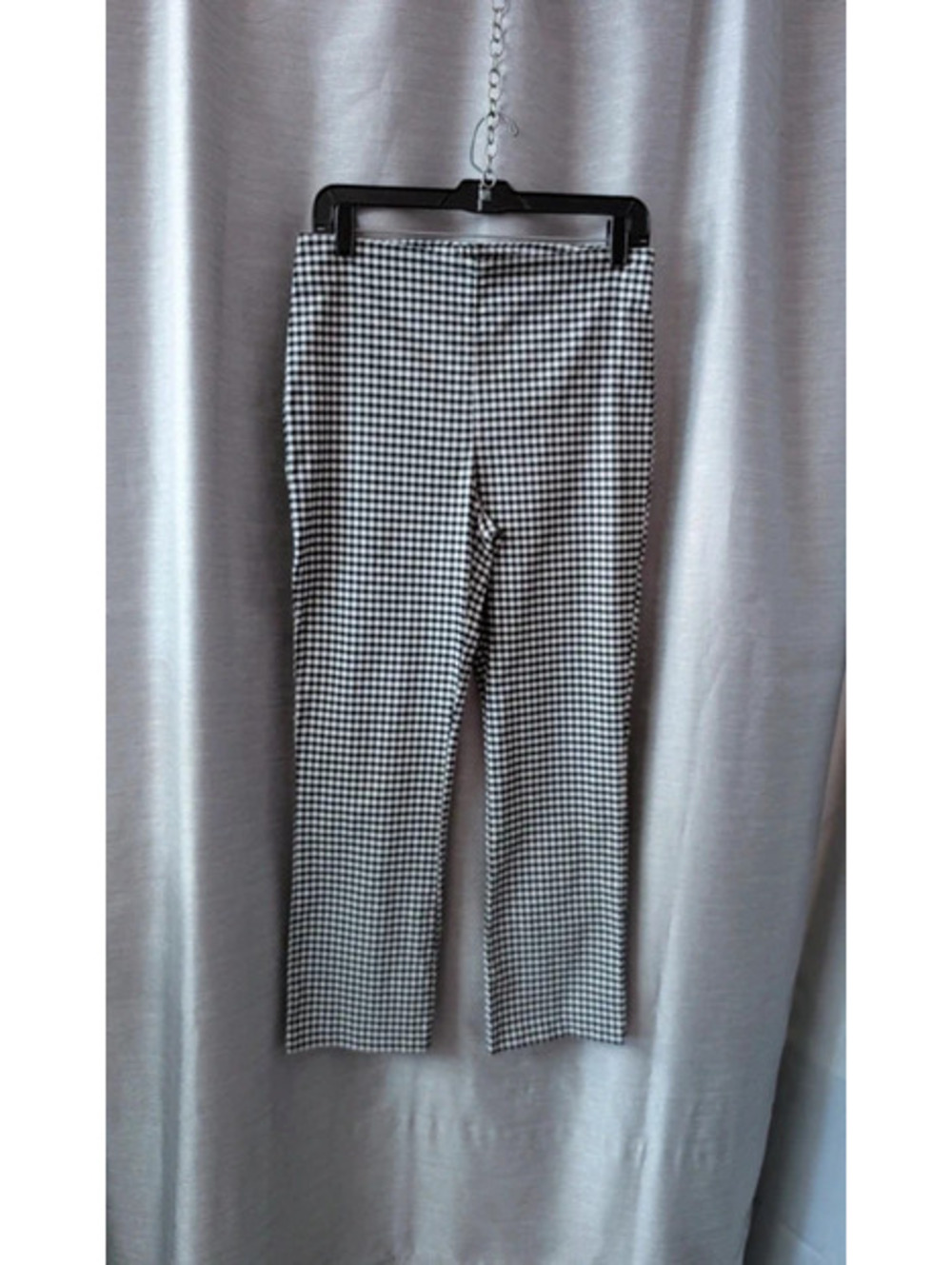Black White Checkered Gingham Stretch Pants 6 S